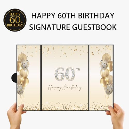 Daranaxy birthday guest book tri-fold interior display
