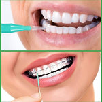Patelai green dental floss picks showcasing the flexible handle and durable floss string