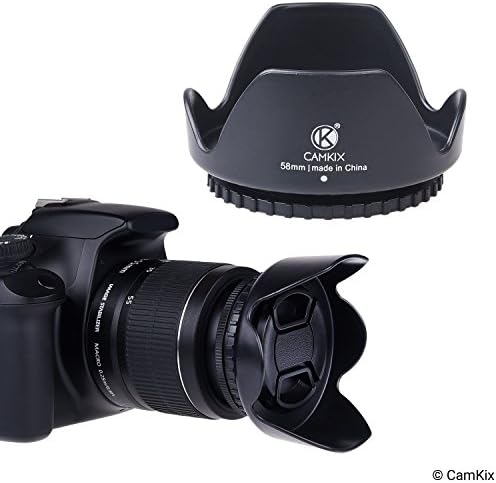 CamKix 58mm lens hood set components with lens cap