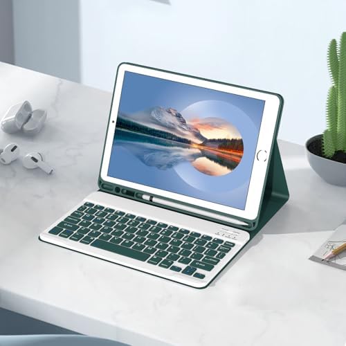The premium protective folio with the wireless keyboard detached highlighting the integrated slot for a stylus pen holder.