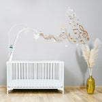 LIUDHPSP 23 inch crib mobile stand showcasing the thirty degree tilting paw capability