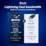 Side view of Club 3D 8K DisplayPort cable