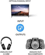 OREI DA21 analog output ports including stereo RCA and 3.5mm headphone jack options