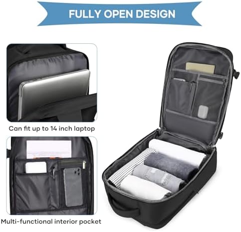 Coowoz laptop backpack rear view showing padded ergonomic shoulder straps and anti theft pocket