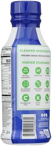 Imported grass fed whey protein shake 26 grams protein label details