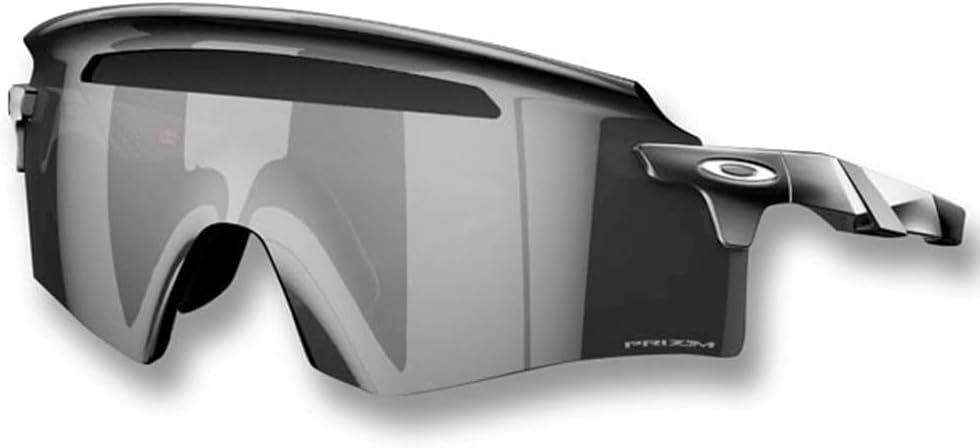 Oakley Encoder Squared cycling sunglasses front view in matte carbon frame