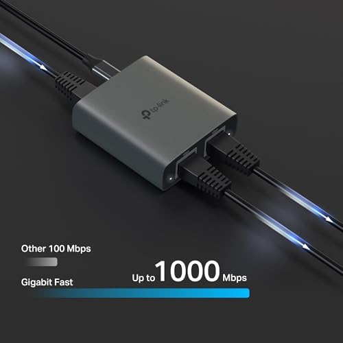 TP-Link EH210 network splitter connected to USB-C power cable