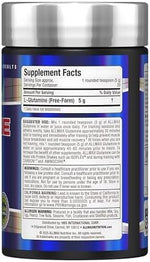 Allmax Essentials Glutamine nutritional label details