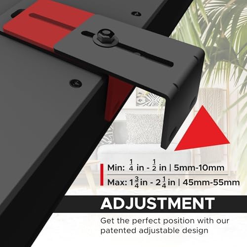 Heavy duty alloy steel speaker mount bracket close up in matte black finish.