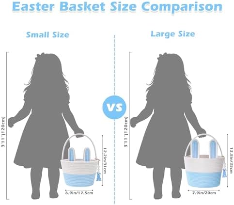 OIASKET small empty gift bucket highlighting the plush bunny ears and detachable handle details.