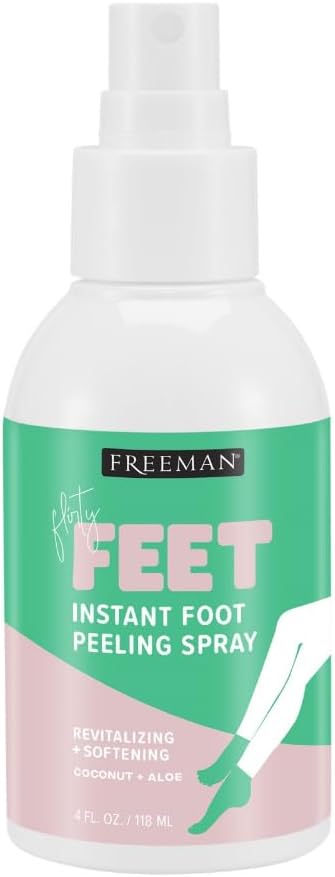 FREEMAN Beauty Flirty Feet Instant Peeling Foot Spray, Coconut and Aloe, Blue, 4 Fl Oz - Image 1