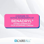 CareAll 1.25 Ounce tube showing active ingredients diphenhydramine and zinc acetate