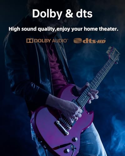 GIEC high-definition disc player setup displaying crisp 1080p full HD video playback on a living room television screen