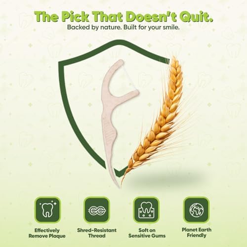Dental Floss Picks - Straw Wheat Handle Flossers | Thin & Shred-Resistant Thread for Tight Gaps | Flossers for Adults | Gentle on Gums & Teeth (200 Pack, Mint) - Image 7