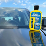 Rain-X imported exterior glass protection liquid treatment showing streak free finish result