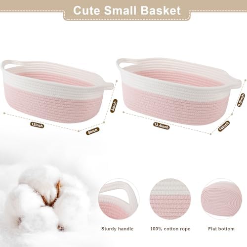 OIAHOMY pink and white storage organizer filled with baby toys on a shelf