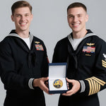 Gold plated American semiqiuncentennial challenge coin inside its clear protective display capsule