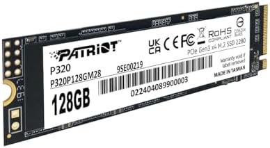 Patriot Memory P320 128GB PCIe Gen 3x4 storage drive layout highlighting the compact architecture