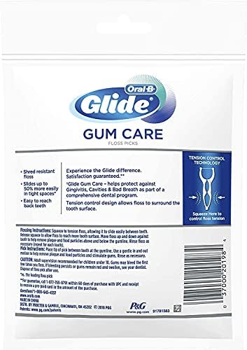 Glide unflavored dental floss picks for plaque removal