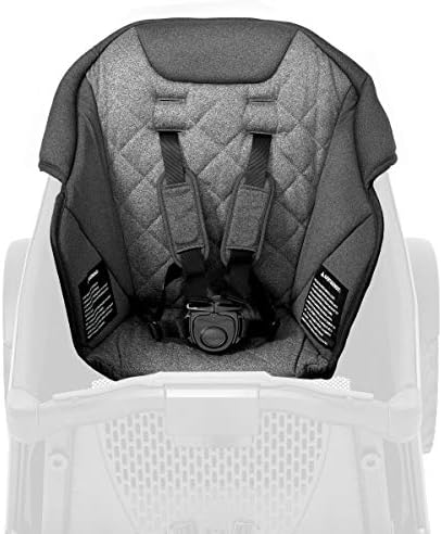 Folded premium outdoor stroller wagon with grey comfort seat securely attached