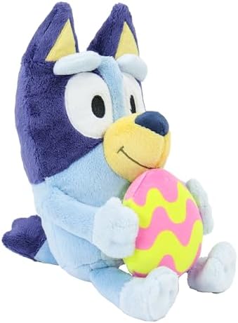 Close up of Animal Adventure Bluey Easter plush facial features