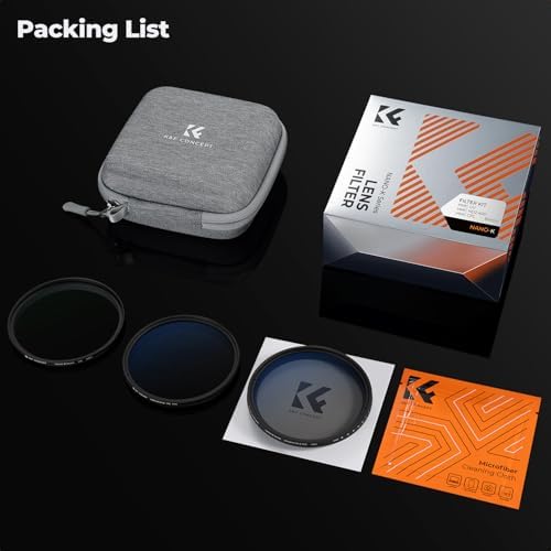 K&F Concept 67mm filter kit components with cleaning accessories