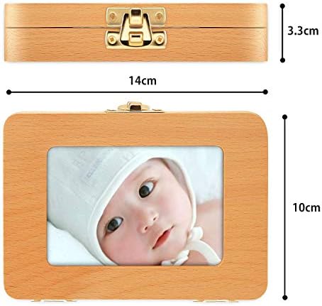 Esweny baby tooth keepsake box open with photo frame