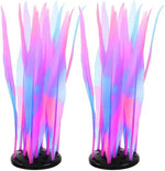 Soft silicone glowing fish tank decorations showing the heavy black resin anchor base.