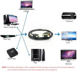 High definition male to male connection cable illustrating the integrated active conversion chip area