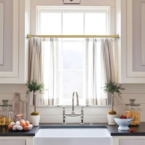 Briofox shower curtain rod showing spring tension mechanism