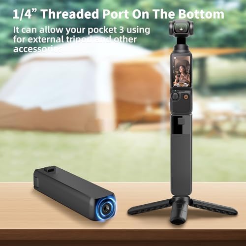 ADDPOWER portable power supply grip attached safely to an action camera setup for extended vlogging.