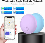 Four pack bluetooth luggage tracker tags with matching silicone holder keychains.