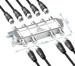 NEWCARE high isolation television cable splitter packaged view with manufacturer warranty details