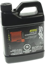 Genuine BRP factory original equipment manufacturer orange coolant fluid container displaying long life five year protection details.