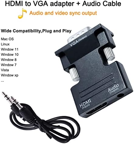 DTECH audio video adapter showcasing the integrated 3.5mm stereo auxiliary port location.