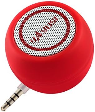 K-Tech cellphone speaker showing ultra compact golf ball size dimensions next to a mobile phone