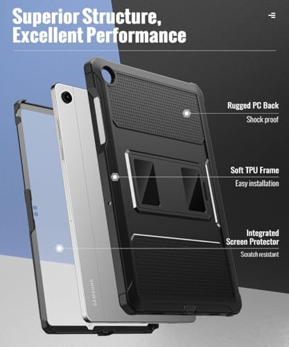 Heavy duty tablet protective casing showcasing integrated screen protector shield
