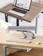 Under desk laptop holder with non-slip padding