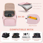Prokva crossbody carrying case open compartment displaying storage slots for instant film packs