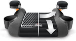 Chicco GoFit purple backless booster seat showing ErgoBoost double foam padding contour