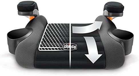 Chicco GoFit purple backless booster seat showing ErgoBoost double foam padding contour