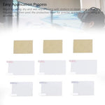 Close up of cleaning cloth and protective layers for display screens.
