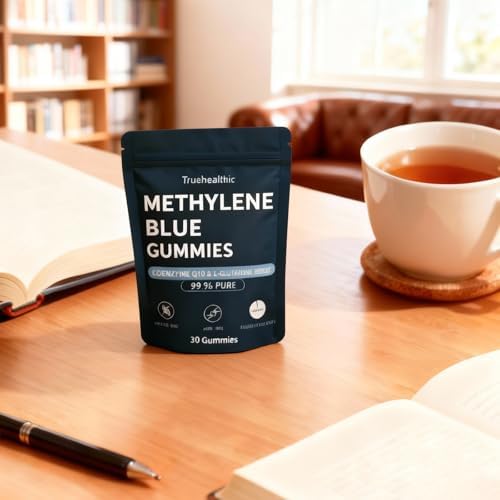 Back of Truehealthic Methylene Blue Gummies bottle showing supplement facts