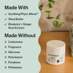 Thick shea butter moisturizer for 48 hour hydration on dry sensitive skin areas
