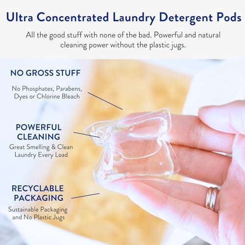 The Clean People 96 pack laundry detergent pods recyclable cardboard box