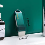 Teksome anti-limescale rubber eraser tool removing rust from a kitchen knife.