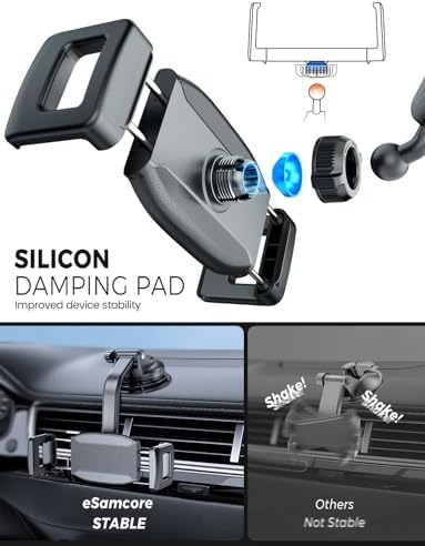 eSamcore universal tablet mount clip showcasing the soft anti slip silicone protective inner lining