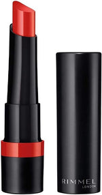 Rimmel London Lasting Finish Extreme Lipstick front view vibrant red shade tube