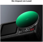 K&F Concept filter being installed on an action camera during outdoor activity