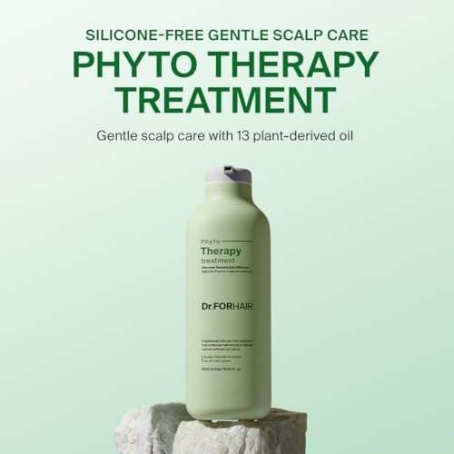 Dr.FORHAIR plant based hair treatment bottle showcasing silicone free formula benefits.